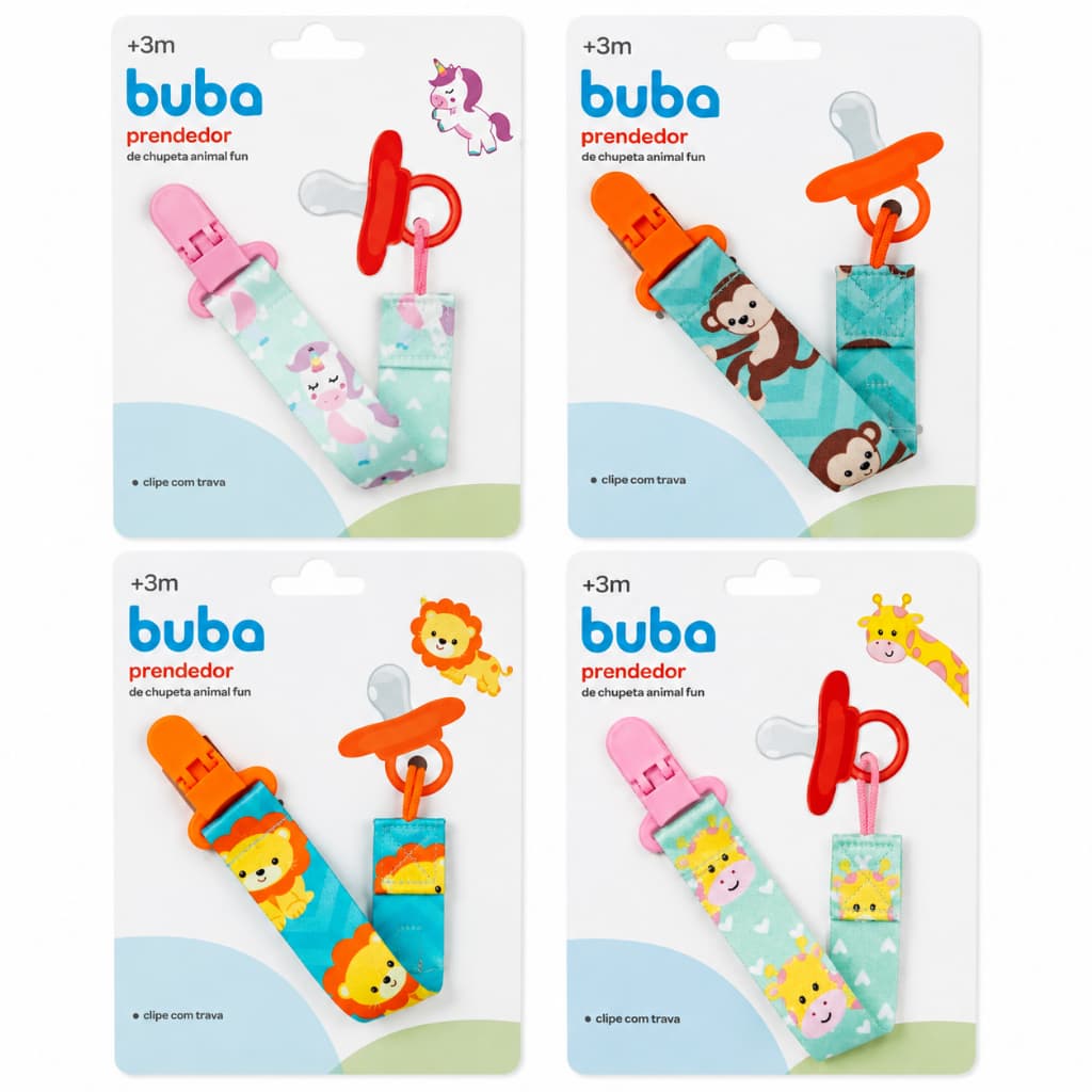 Prendedor De Chupeta Clipe Com Trava Buba Bebe Cordão Com Trava Jacaré Para Bico Magic Dino