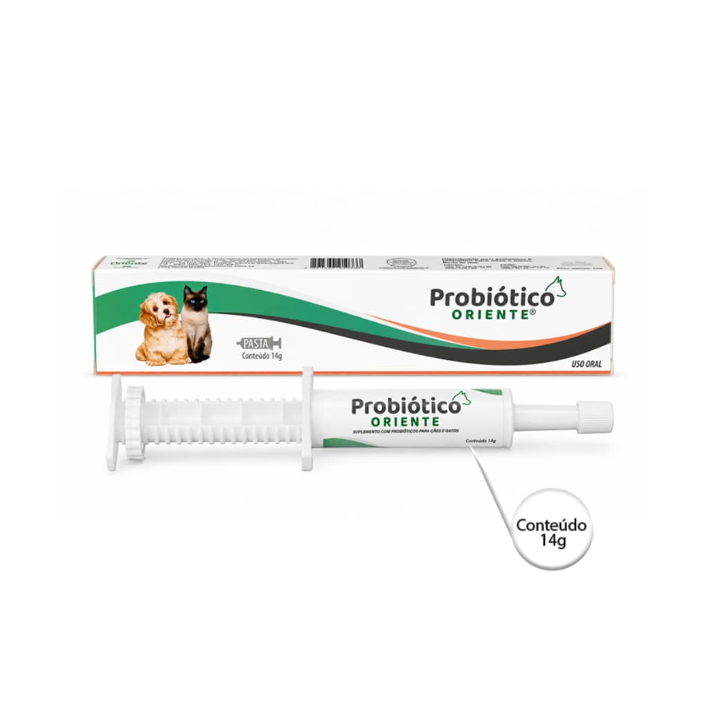 Probiótico Cães e Gatos Seringa 14g Sabor Churrasco Oriente