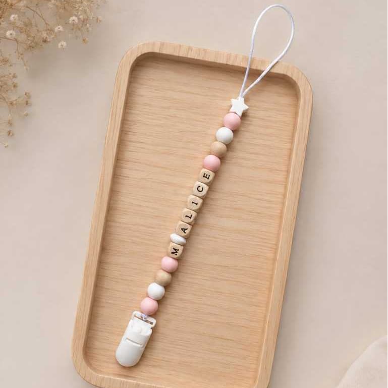 Prendedor de chupeta personalizado com nome | prendedor de bico personalizado para bebês