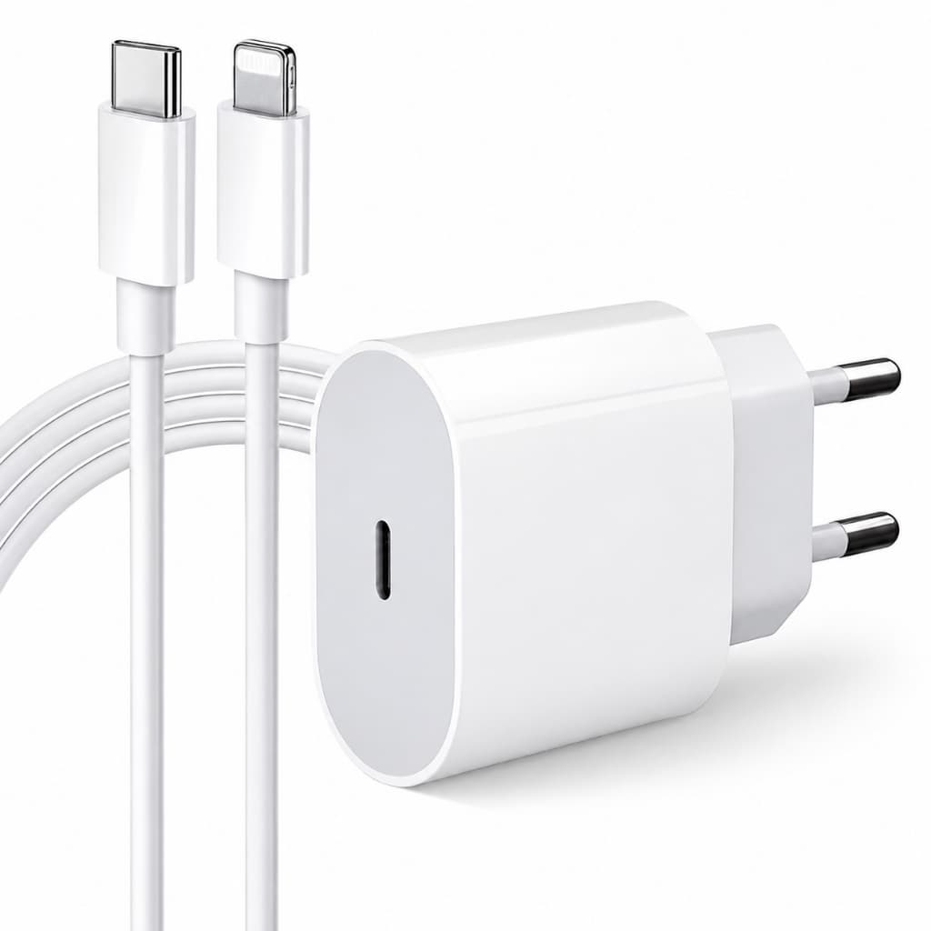 Kit Carregador De  Fonte com Cabo Carregamento Rápido 1m PD 20w