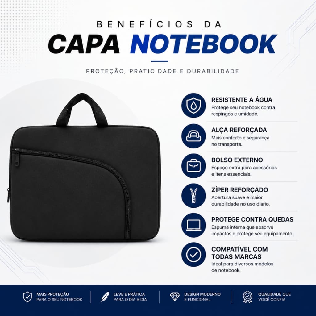 Kit Premium Capa Para Notebook Macbook c/ bolso + Mouse SEM FIO Bluetooh + Suporte para notebook