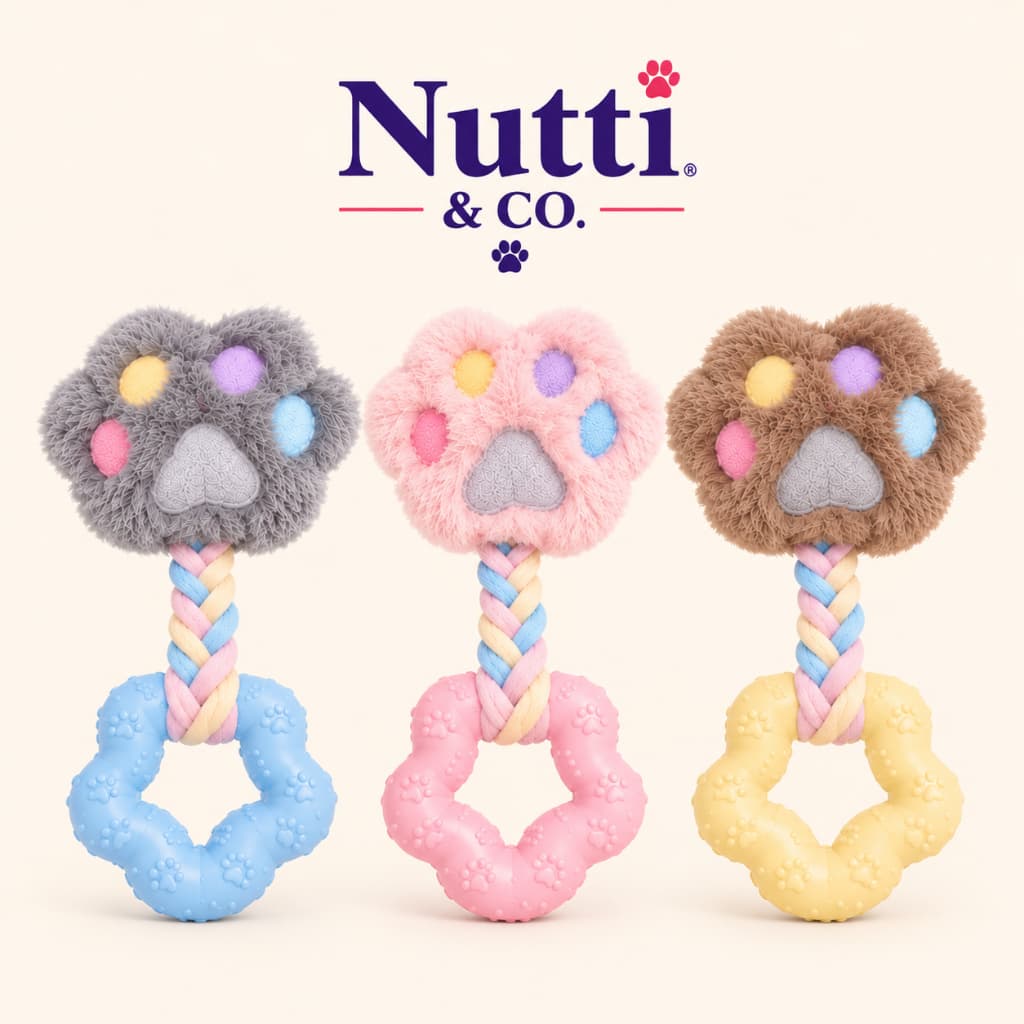 Brinquedo Pet Mordedor e Pelúcia para Cachorro e Gato Interativo Nutti Paw Fun