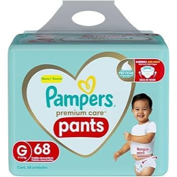Fralda Pampers Premium Care Pants Tamanho G com 68 unidades