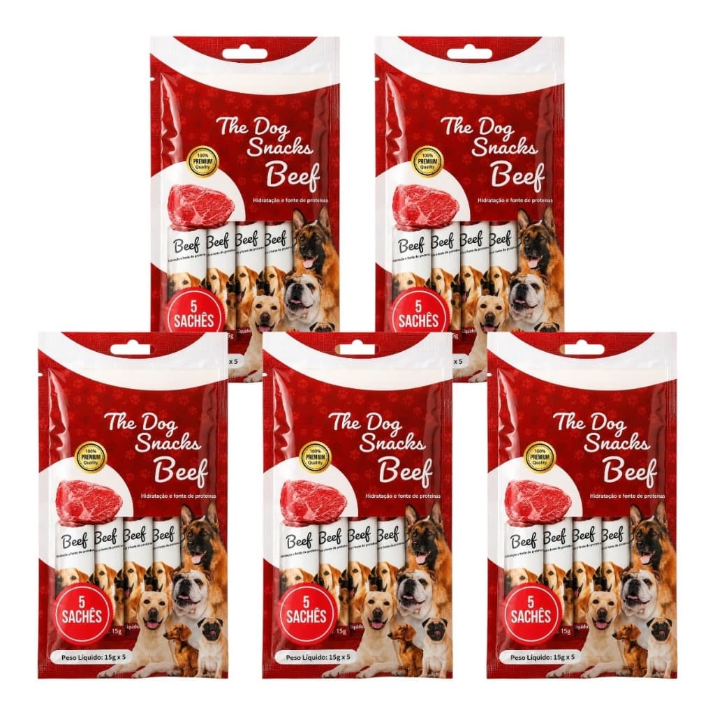 Kit 25 Sachês Para Cachorro Ração Úmida Bife e Cordeiro