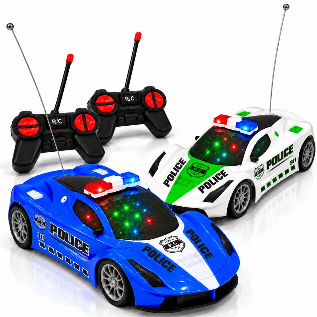 Carro De Controle Remoto Polícia Carrinho 7 Funçoes Brinquedo Drift Automobilismo