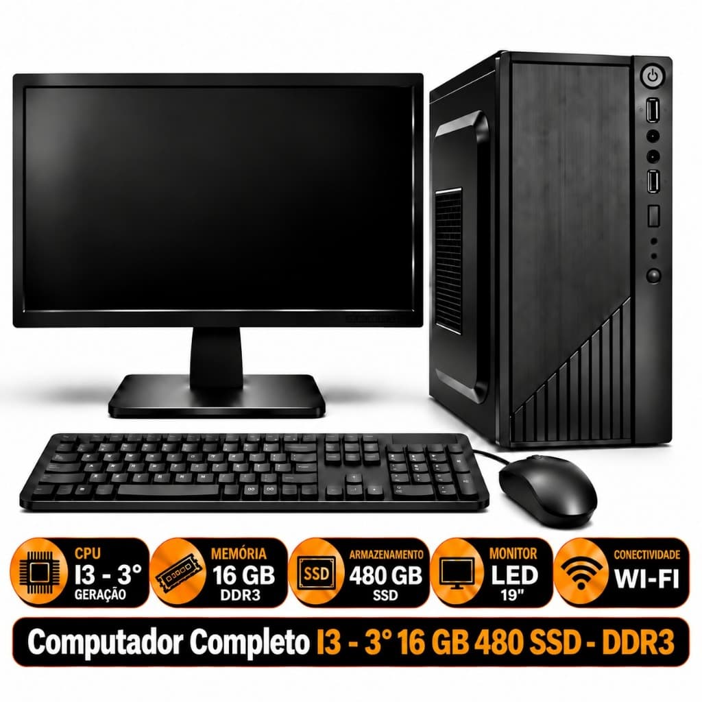 Computador Completo I3 - 3° 16 GB 480 SSD - DDR3