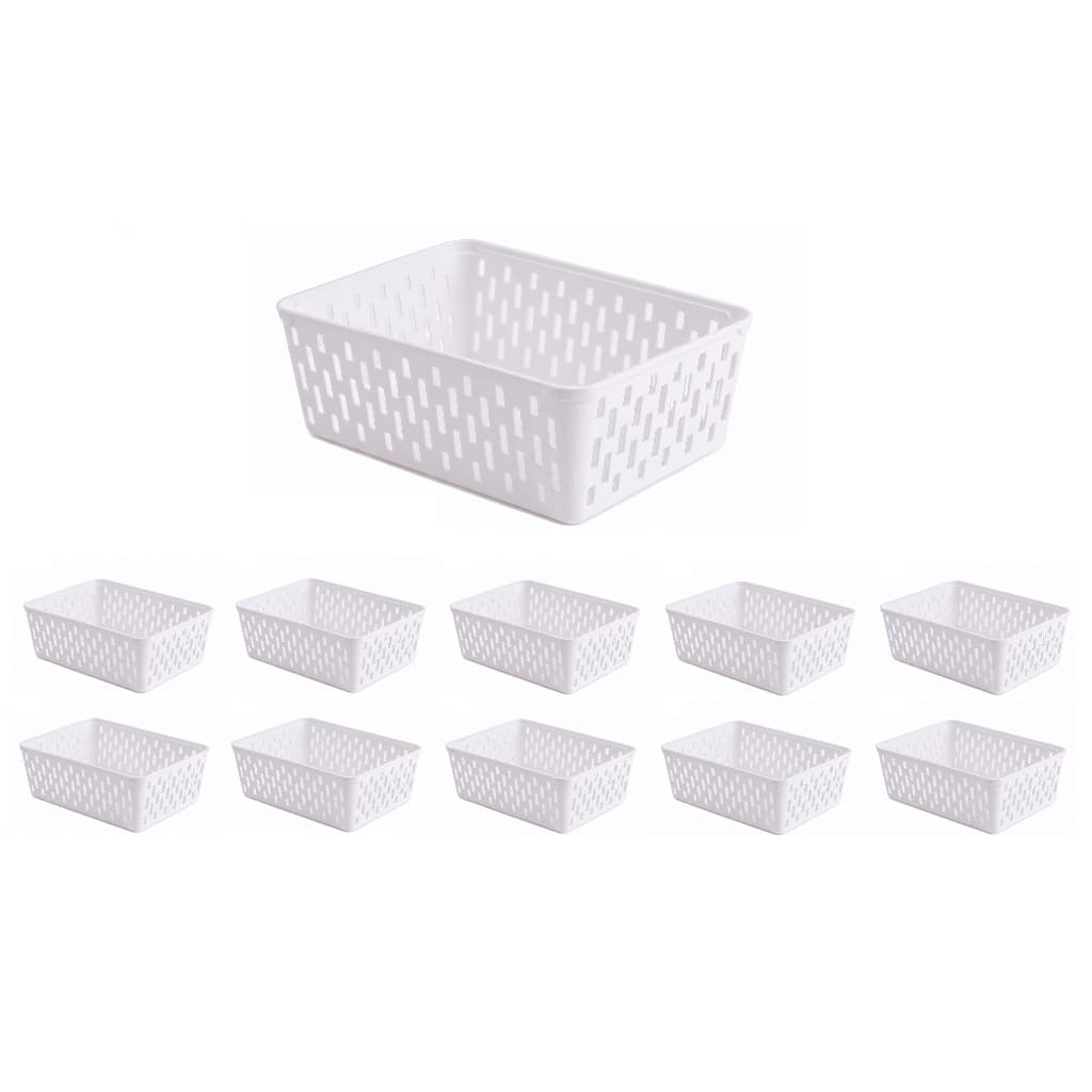 Kit 10 Cestinhas Plásticas Brancas para Remédios Primeiros Socorros e Higiene