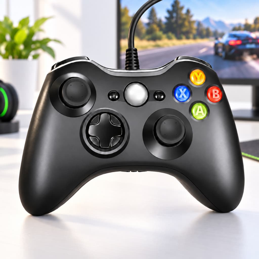 Controle Xbox 360 Com Fio USB para PC e Videogame Joystick Gamer Compatível Windows