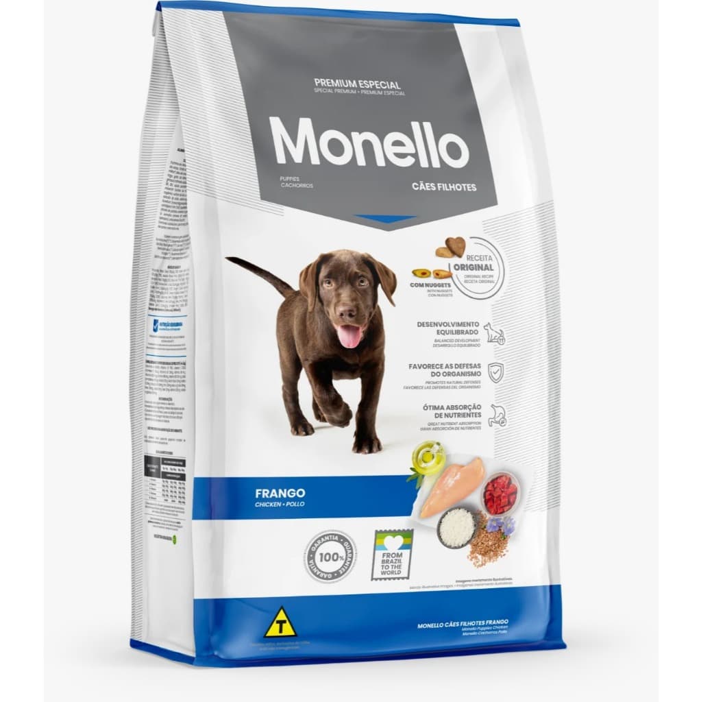 ração cachorro cães especial frango 1kg filhotes  Monello