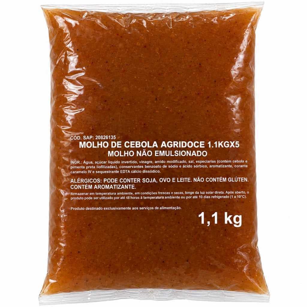 Bag Molho Cebola Agridoce 1.1kg Food-Service - Comida americana - Fast-food - Saladas - Poke - Lanches - Hamburguerias