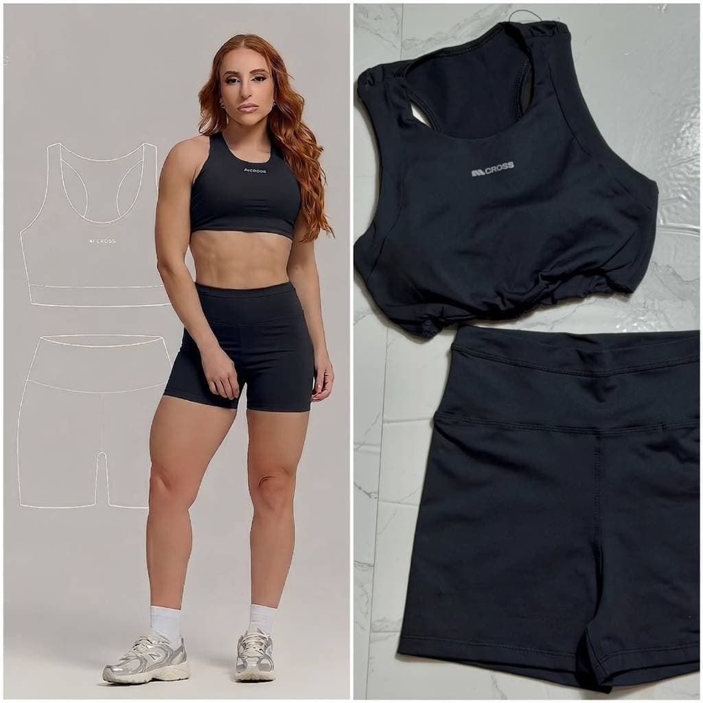 Roupa de academia - Conjunto fitness short e top Academia Feminino Fitness ideal para treinos intensos
