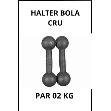 Par Peso Academia Halter 2 KG Sem Pintura e Revestimento Treino Musculação Fisioterapia Funcional