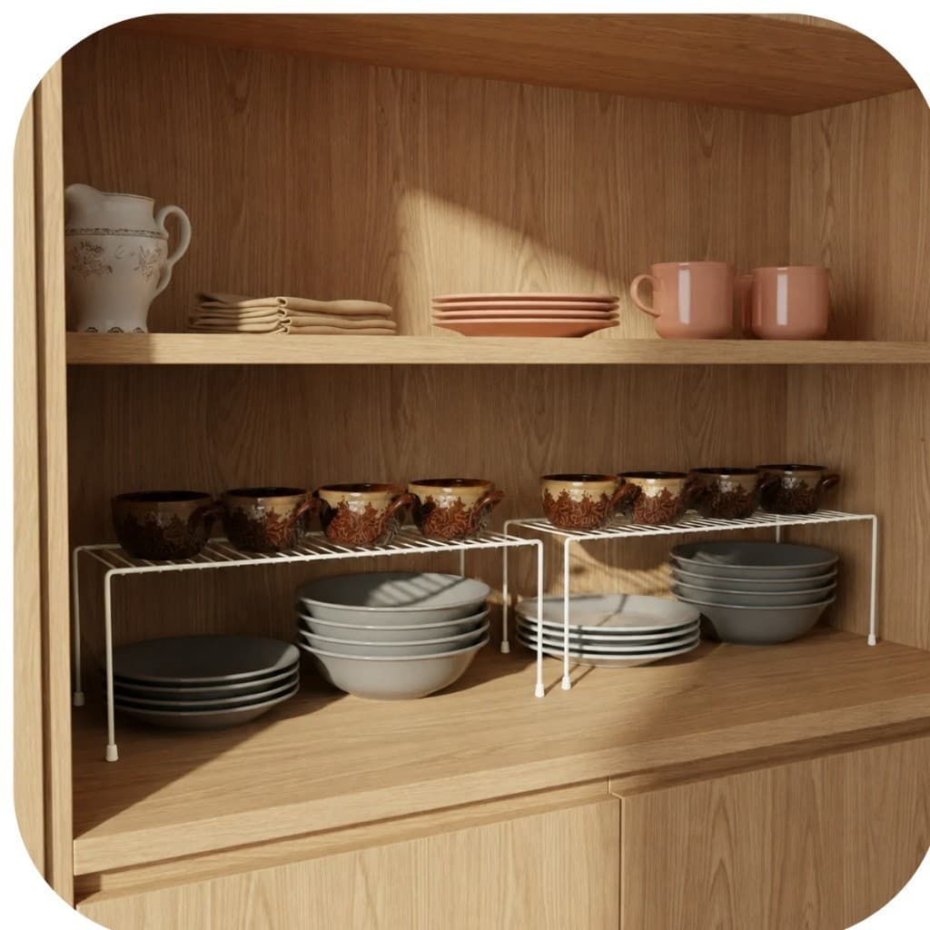 Kit 2 Organizador Prateleira 51cm Cozinha Multiuso Armario