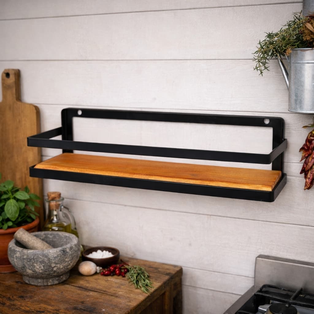 Prateleira de Parede Cozinha Porta Tempero Condimentos 40cm Organizadora Multiuso