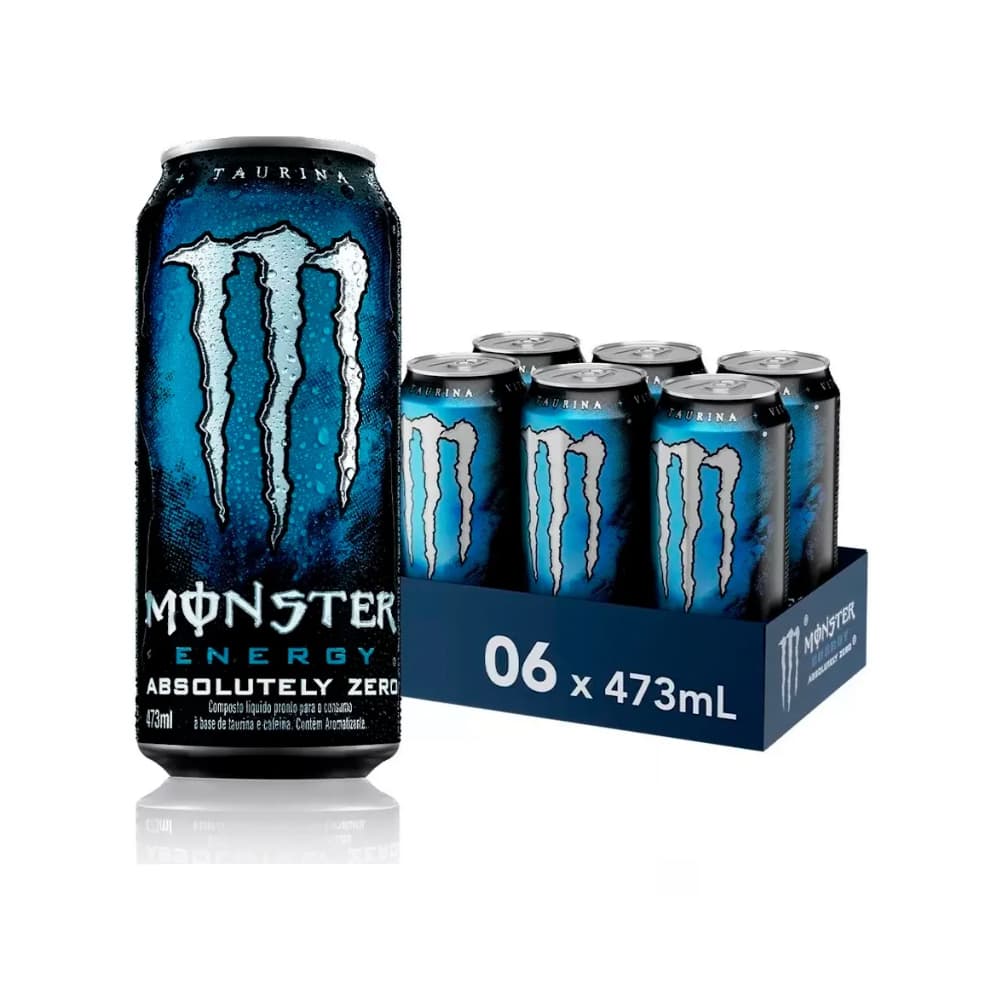 Kit com 6 Energético Monster Absolutely Zero Lata 473ml