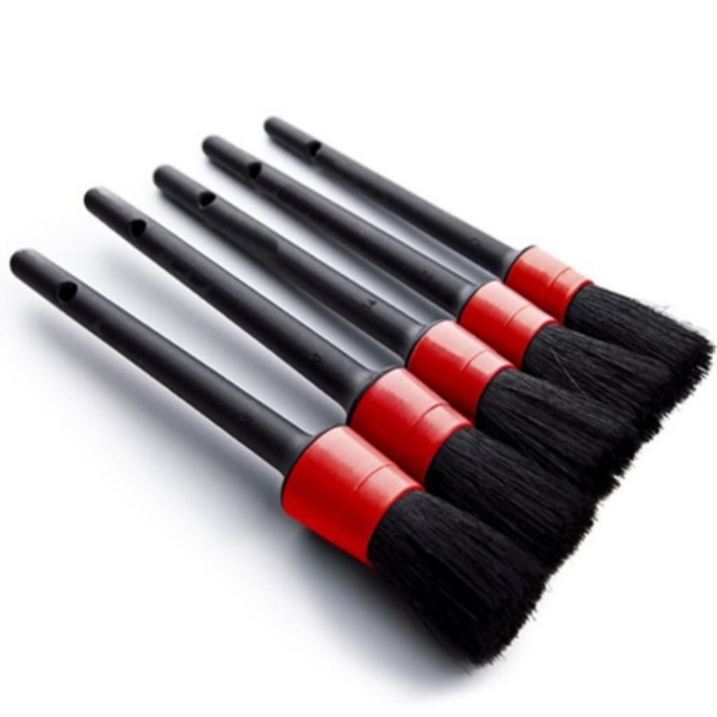 kit 5 Pincel Escova Profissional Limpeza Automotiva Carro Estética Detalhada