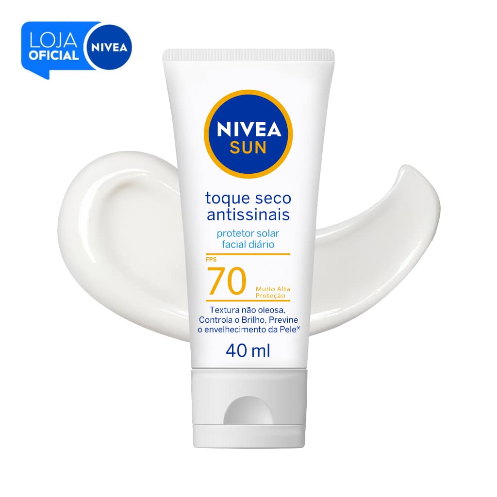 NIVEA SUN Protetor Solar Facial Toque Seco Antissinais FPS 70 40ml
