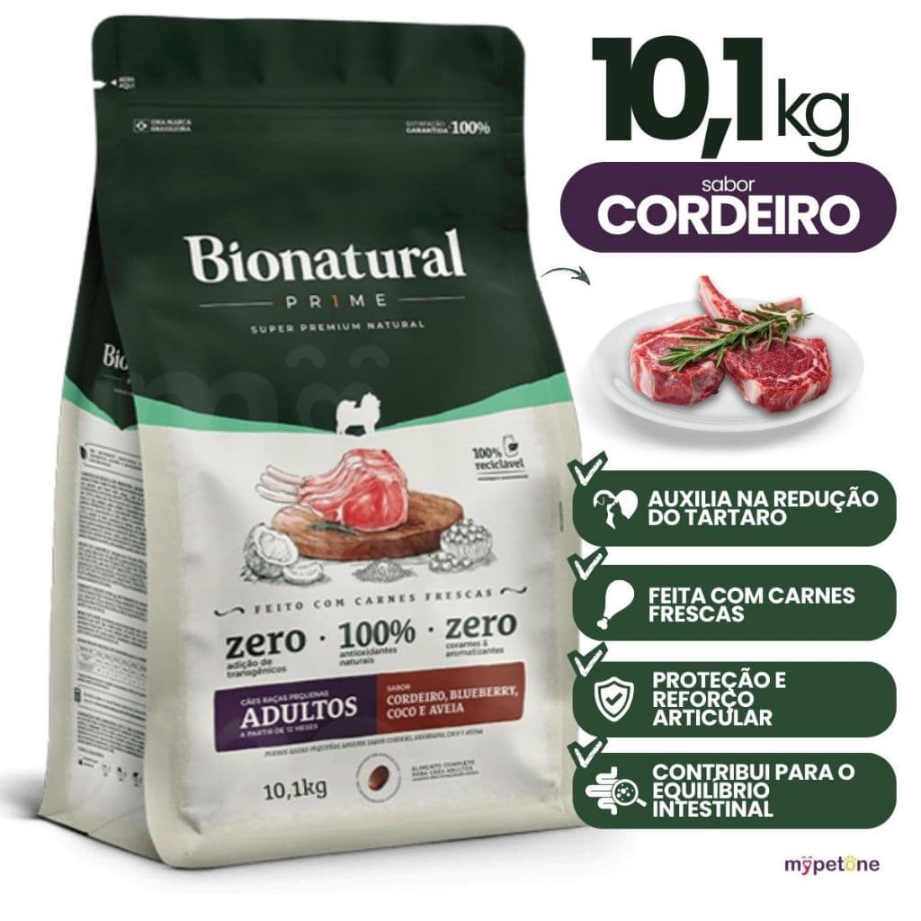 Ração Special Dog Bionatural Prime Raças Pequenas Adulto Cordeiro 10,1Kg