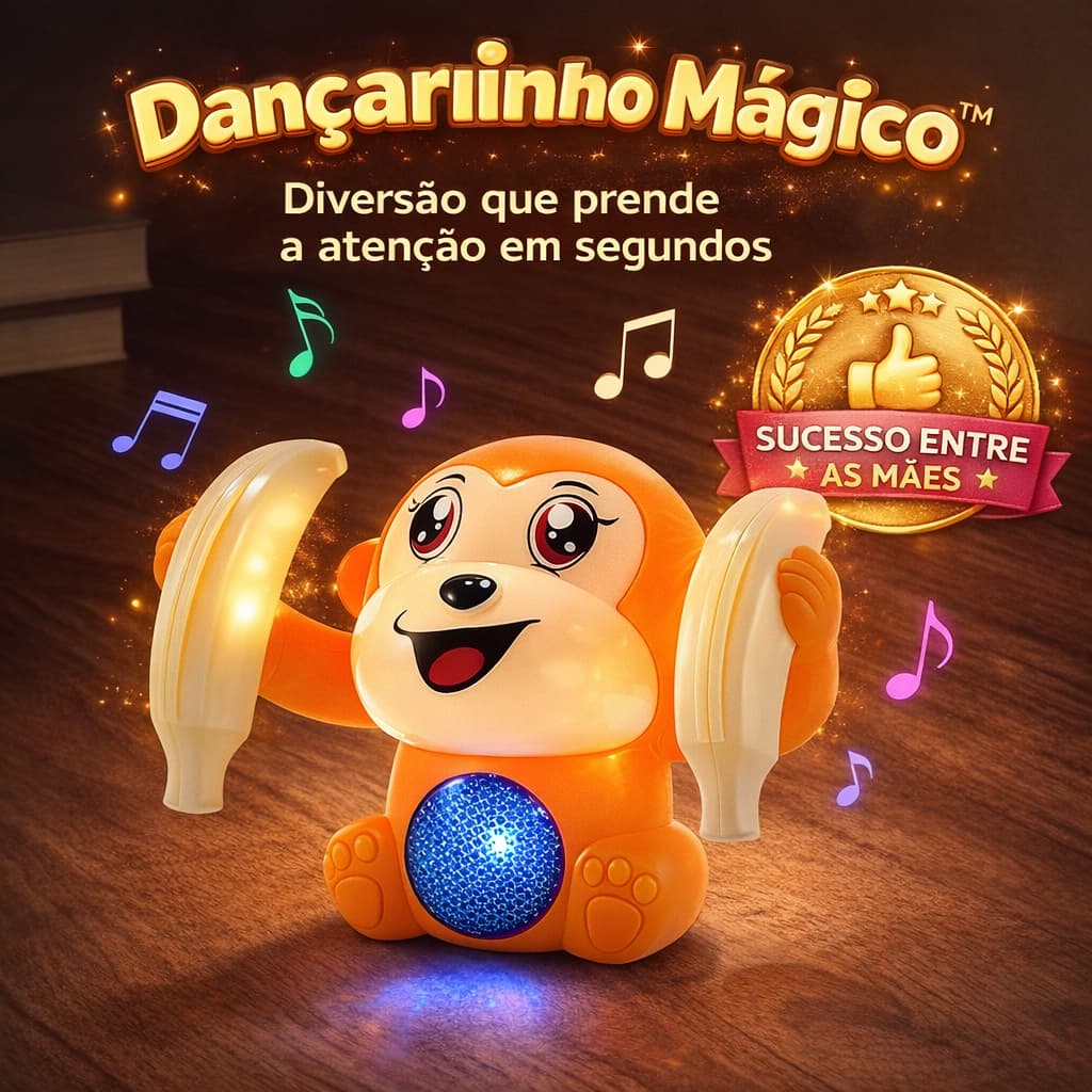 Dançarinho Mágico™ Brinquedo Infantil Interativo com Luz Som e Movimento | Brinquedo Educativo 3+ Anos Anti Estresse Cri