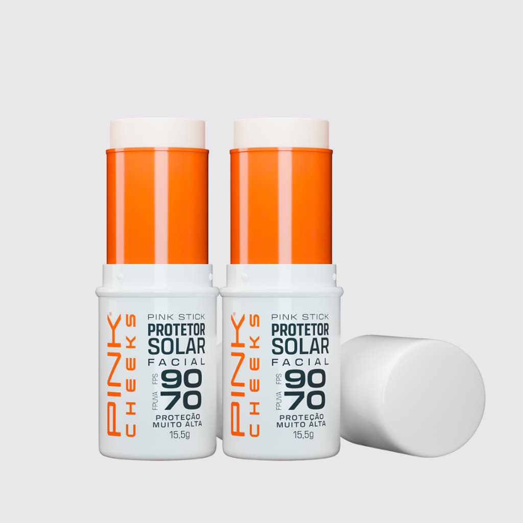 Kit 2 Protetores Solares Faciais com Cor PINK CHEEKS FPS 90 Pink Cheeks 15,5g