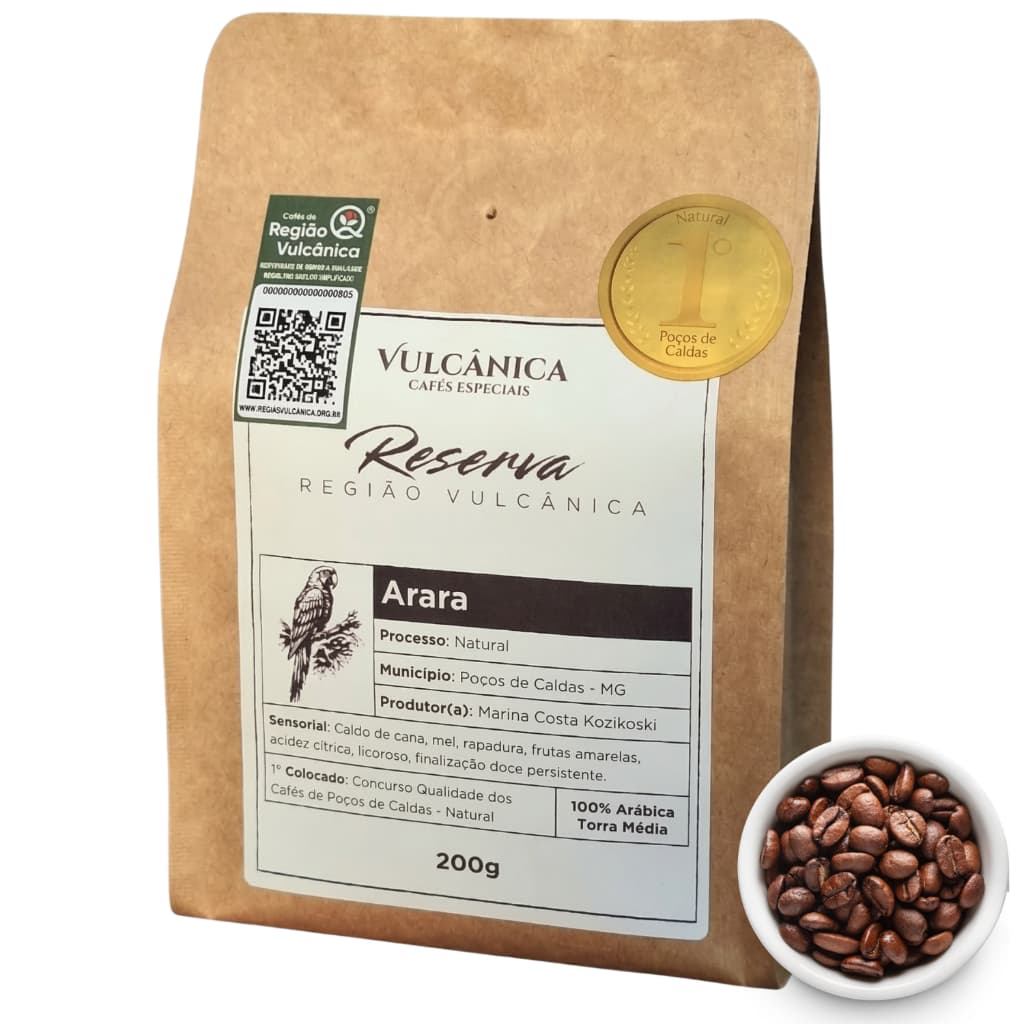 Café Vulcânica Reserva Arara 200g  - Microlote Premiado Especial Em Grãos ou Moído