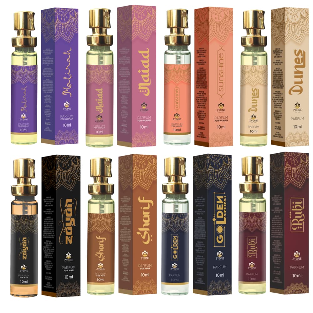 Perfume Árabe Zyone Masculino e Feminino 10ml Parfum Fragrância Importada
