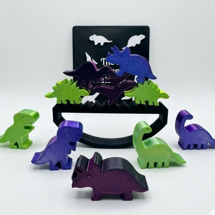 ​Jogo Dino Balance Tetris de Equilíbrio Dinossauros Brinquedo Educativo Sensorial Fidget Toy Interativo Educativo TDAH
