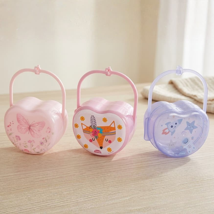 Porta Chupeta Com Alça Para Bebê Com Trava Decorado Protetor De Chupeta Menino Menina