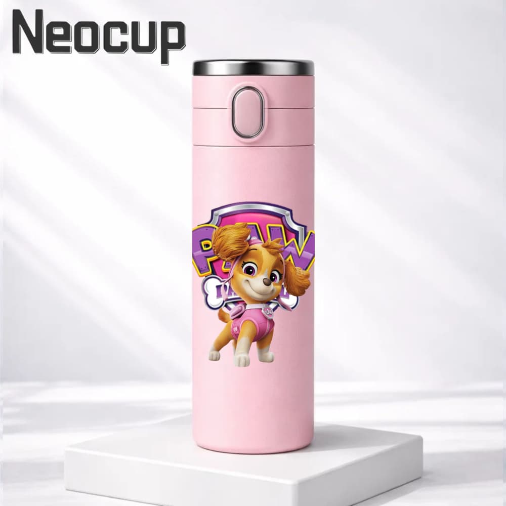 Garrafa Térmica Aço Inoxidavel Patrulha Canina PAW Patrol Skye com Termômetro Digital 420ml