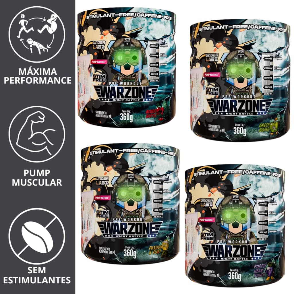 Pré-Treino Warzone Night Battle 360g Under Labz – Suplemento para Treino