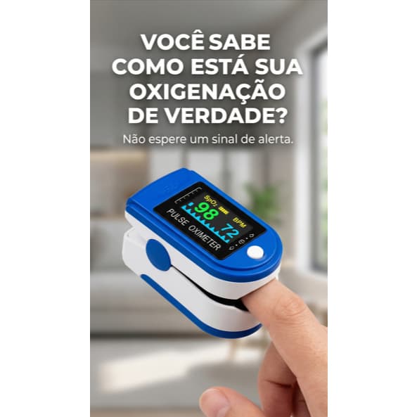 Oxímetro de Pulso Digital Profissional Bluetooth c/ App – Medidor de Saturação Dedo SpO2 e Batimentos Cardíacos