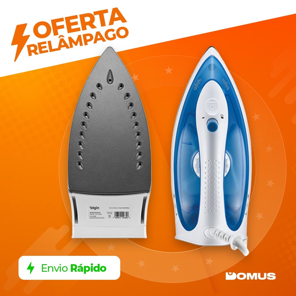 Ferro De Passar 2 em 1 A Vapor e Seco Iron Press 1200W Elgin 127/220V