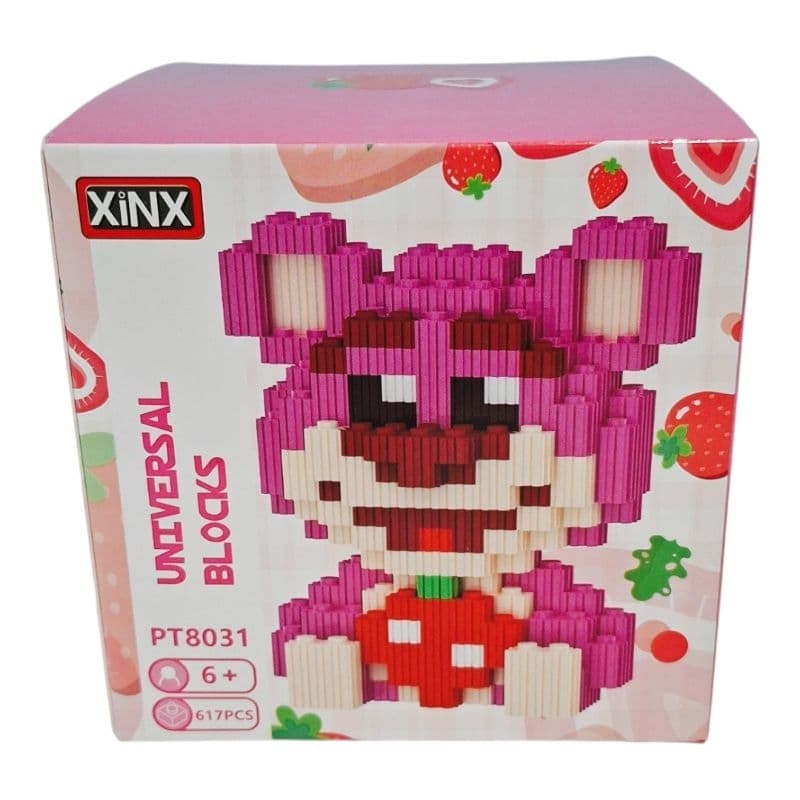 Mini Blocos de Montar Lotso Nano Blocks Ursinho Rosa Estilo Lego Colecionável