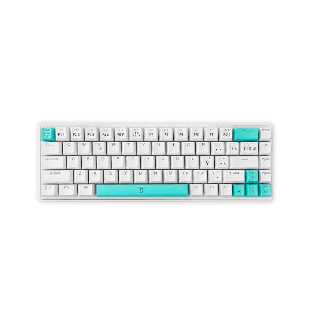 Teclado Mecânico Gamer RGB 68 Teclas Compacto USB-C Cabo Removível LED Silencioso Alta Durabilidade