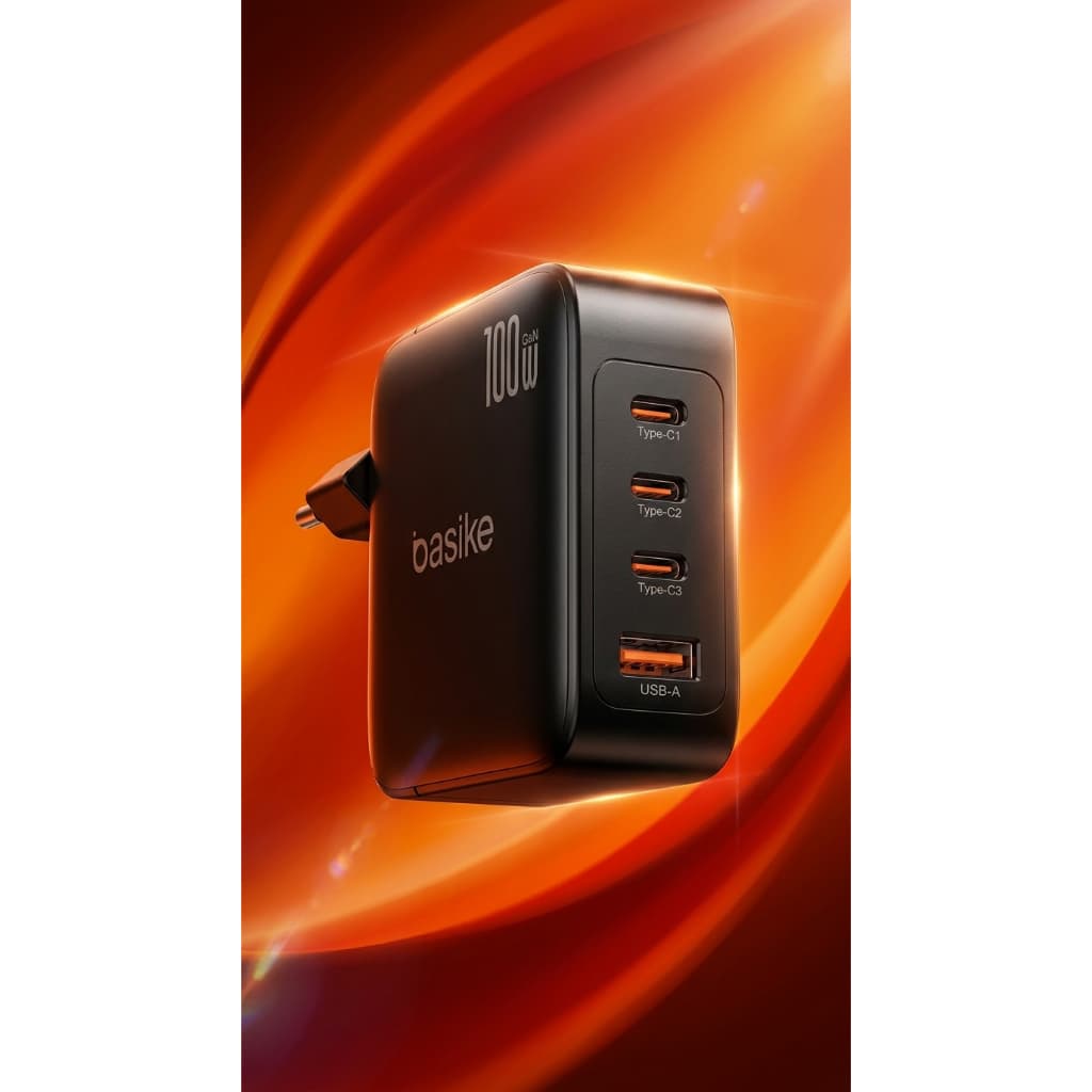 Carregador Turbo 100W GaN 4 Portas USB-C + USB Rápido Universal Notebook Celular Ultra Rápido