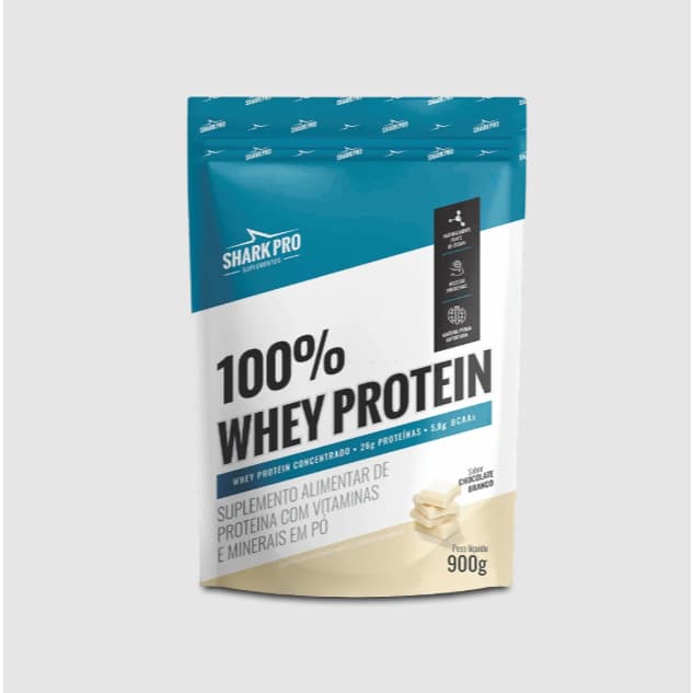 100% Whey Protein Concentrado Shark Pro - Sabor Chocolate Branco (900g)