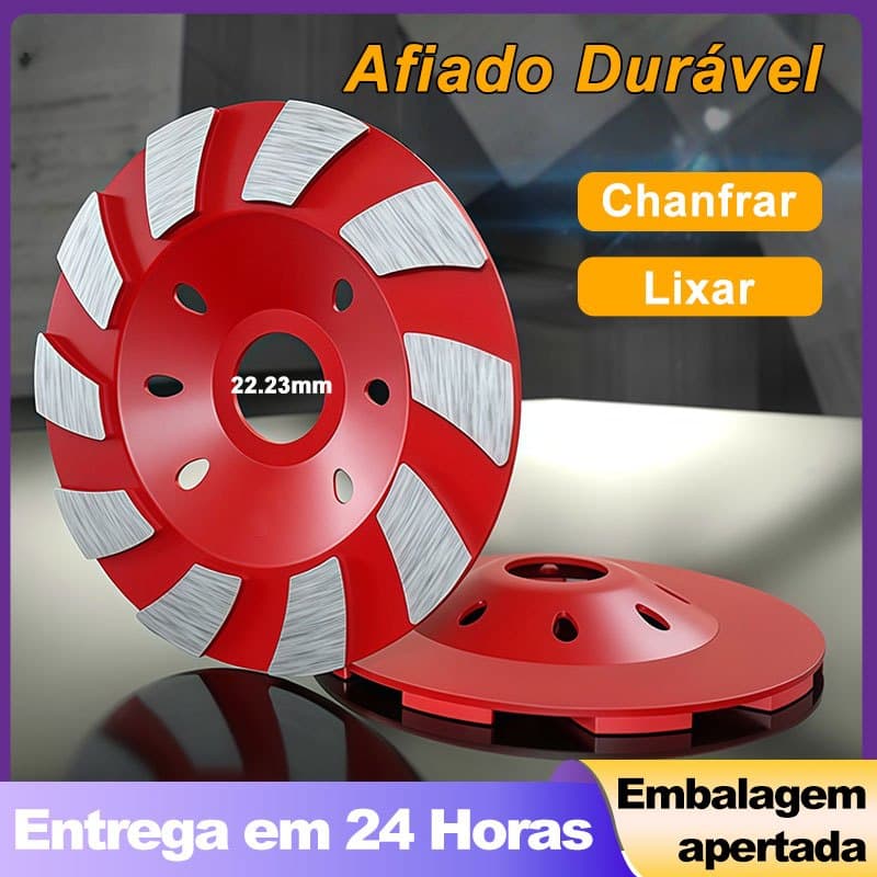 Disco Desbaste Diamantado Turbo Para Esmerilhadeira Lixadeira Concreto Mármore 100mm x 22,23mm