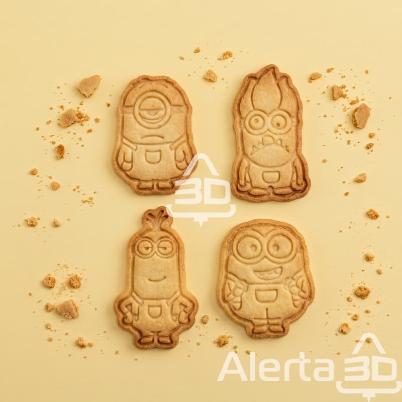Kit 4 cortadores e marcadores de biscoito/massinha de modelar - Minions