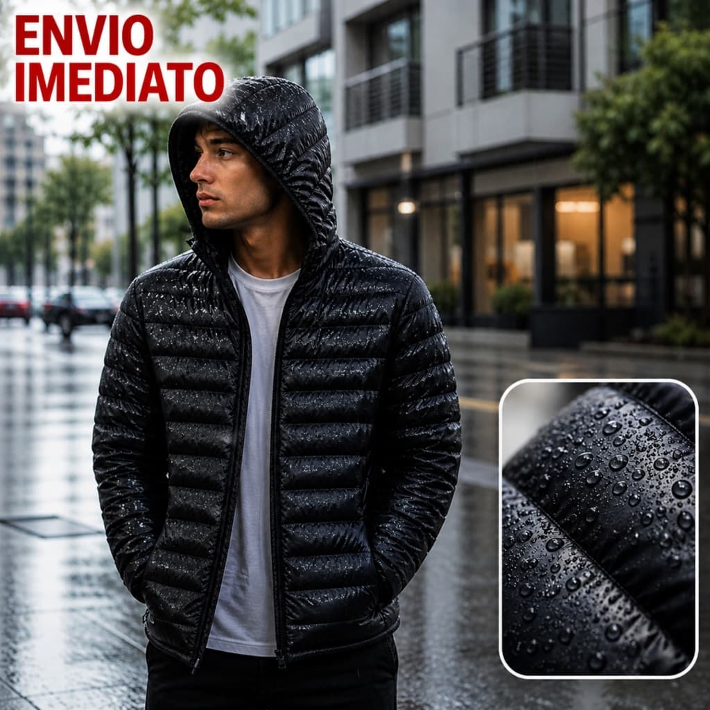 Jaqueta Puffer Masculina Bobojaco Bomber Blusa de Frio Inverno Neve Com Touca Removível Inverno