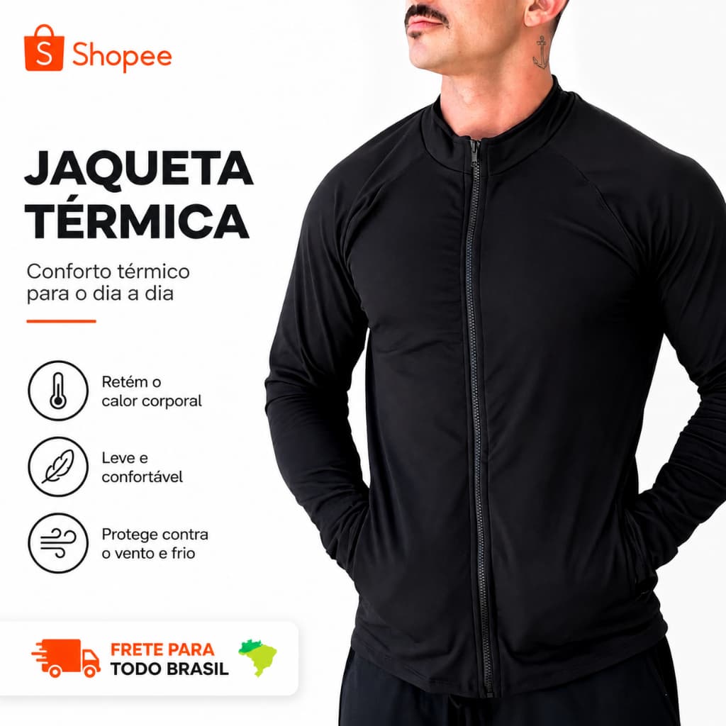 Jaqueta Masculina de Alto Desempenho Térmico para Exercícios Intensos