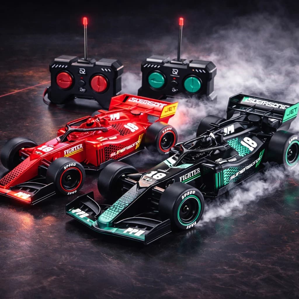 Carrinho Controle Remoto Recarregável Formula 1 Solta Fumaça Carro Premium Ferrari Guedes-8100