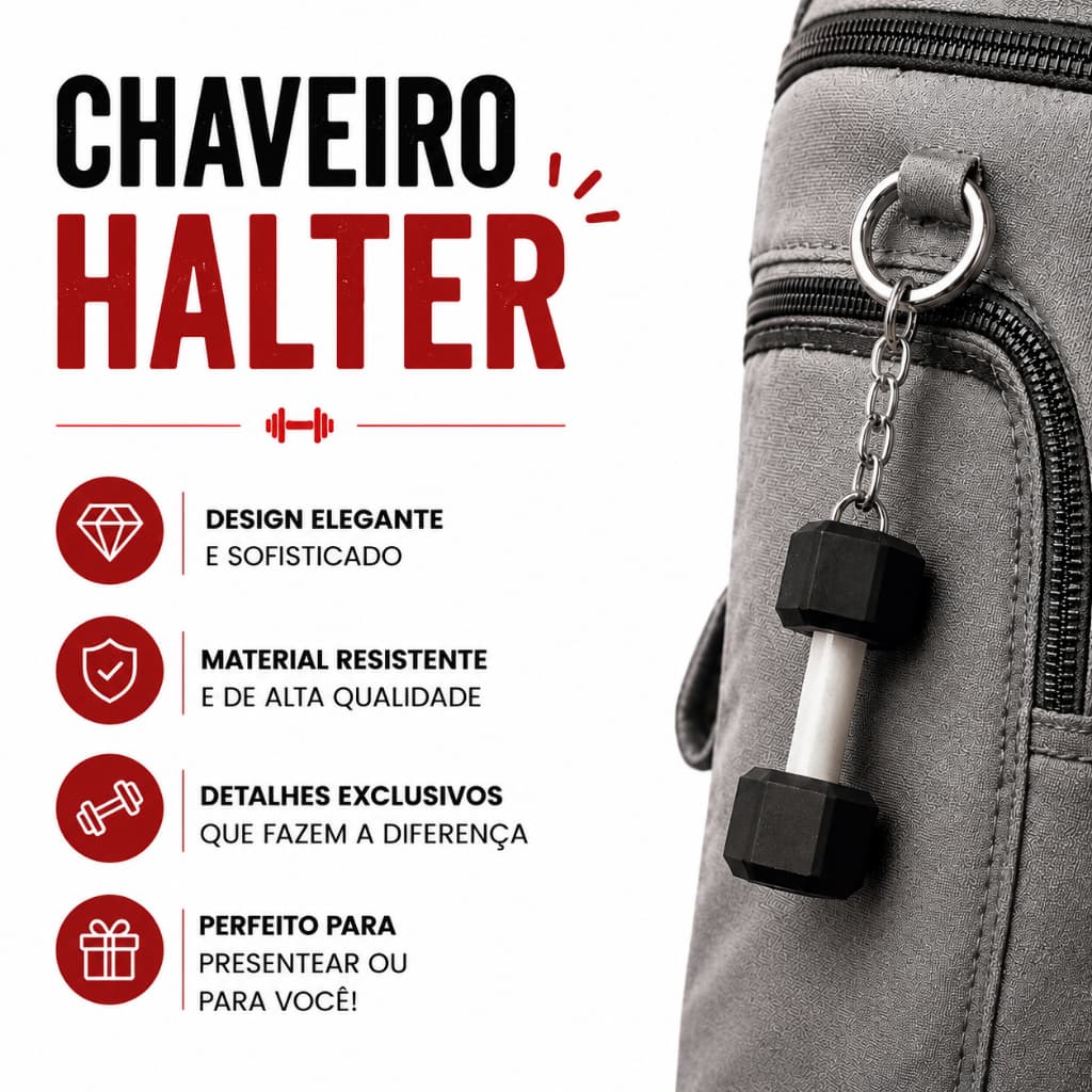 Chaveiro Halteres Academia Halter Crossfit Brinde Presente
