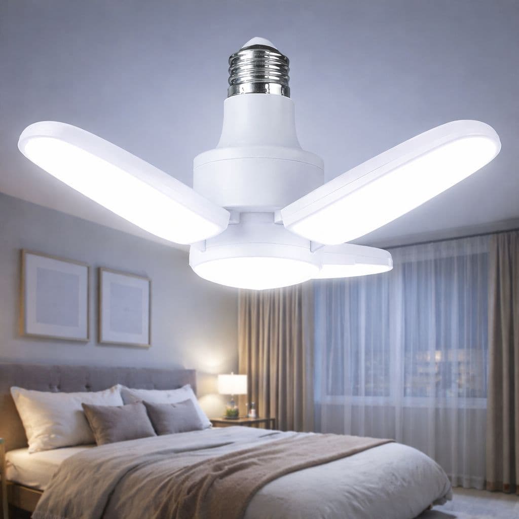 Lâmpada LED Dobrável E27 28W Bivolt Branco frio ou quente Hastes Ajustáveis (Ajuste de Ângulo)