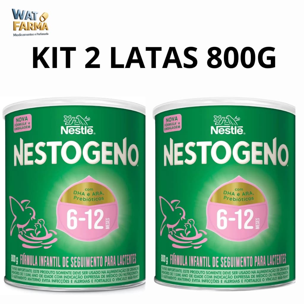 Kit 2 Latas Nestogeno 2 Fórmula Infantil Em Pó 800g 6 A 12 meses