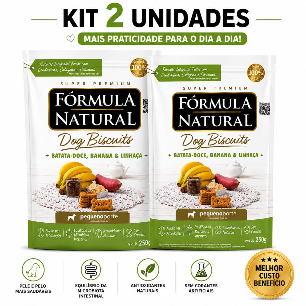 Kit 2 Fórmula Natural Dog Biscuits Batata Doce 250g