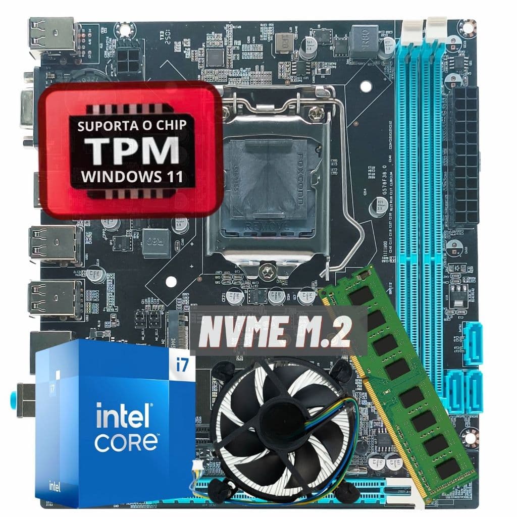 Kit Gamer I7 3770 Memória 8gb 16gb Ram Rede Gigalan Usb 3.0 Placa Mãe B75 NVME M2