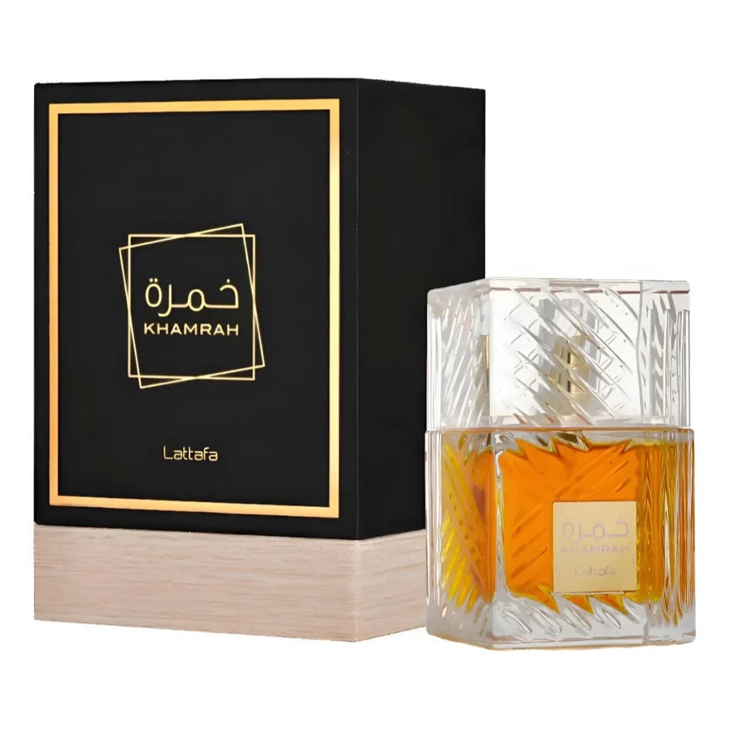 Khamrah Lattafa, perfume árabe premium, perfume importado masculino, perfume doce masculino
