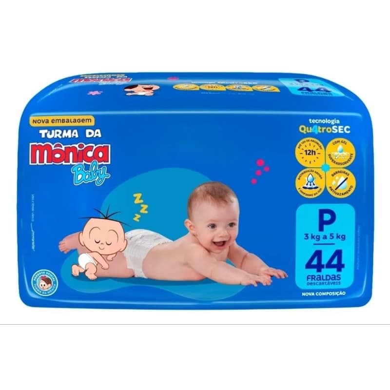 Fralda Turma da Mônica P 44 Unidades