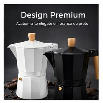 Cafeteira Italiana Moka 6 Xícaras Alumínio Café Expresso Cremoso Fogão + Design Premium