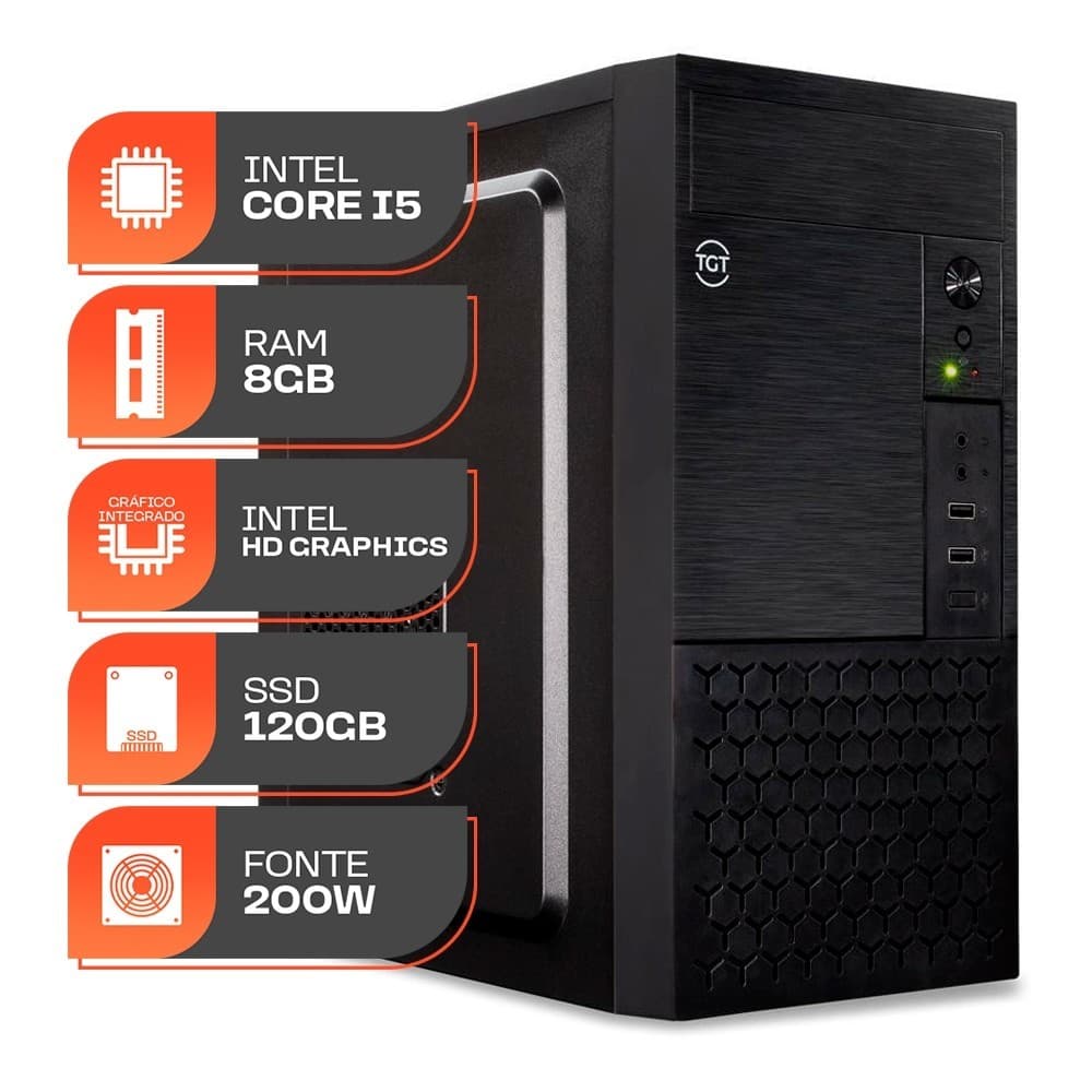 Computador Home Basic Intel Core i3; i5; i7, 8GB DDR3, SSD 120GB.